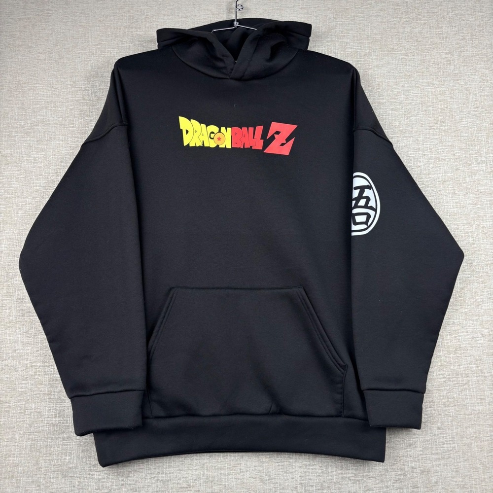 Dragon Ball Z Goku Graphic Hoodie Black Mens Small Anime Sweatshirt
